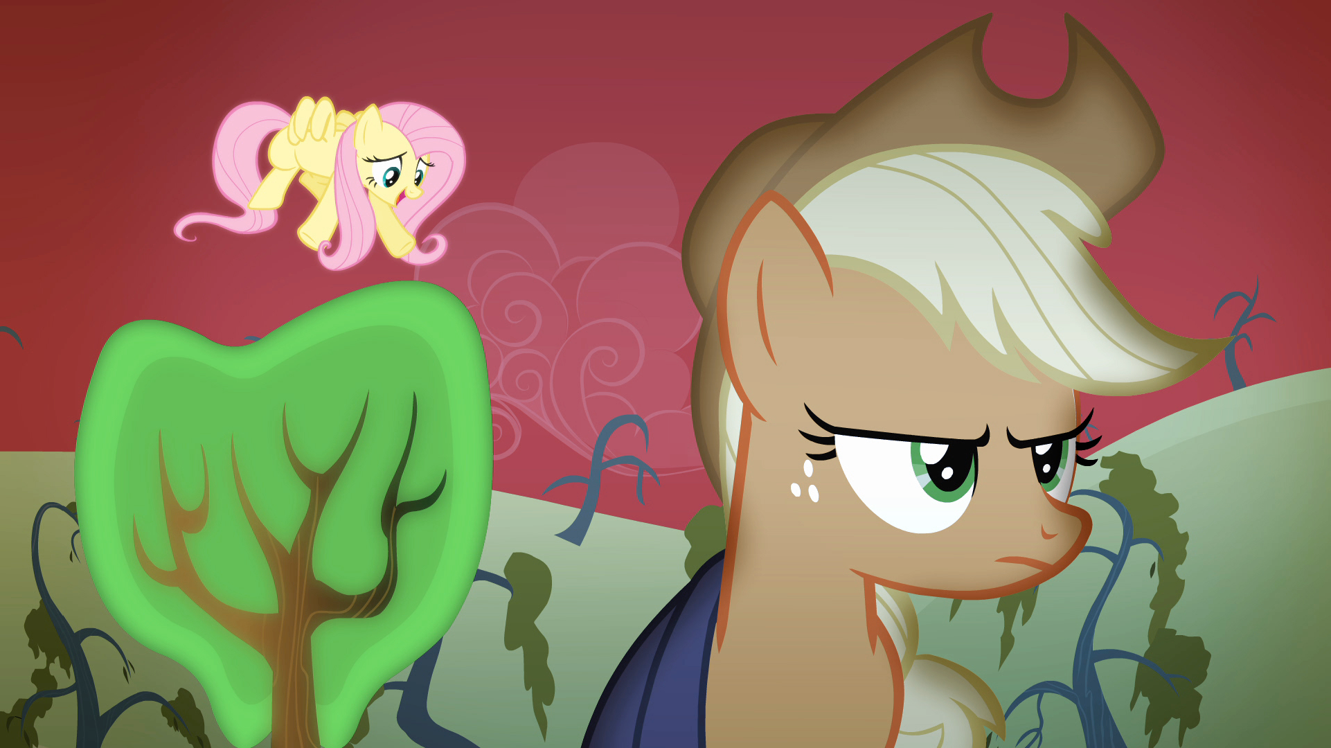 Fluttershy_and_Applejack_at_Sweet_Apple_Acres_S4E07