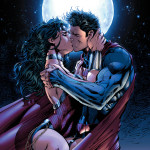 Superman kisses Wonder Woman
